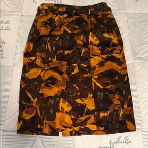 New York & Company Brown and Orange Unlined Pencil Skirt-0